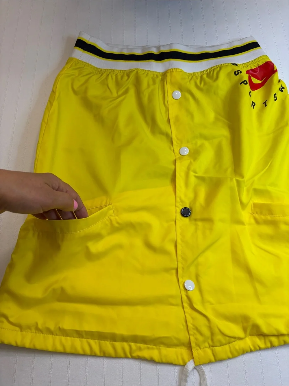 Nike Bright Yellow Snap-Front Athletic Mini Skirt